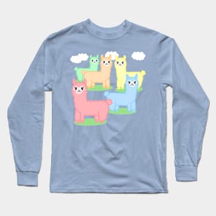 Alpaca cute Paste colors Long Sleeve T-Shirt